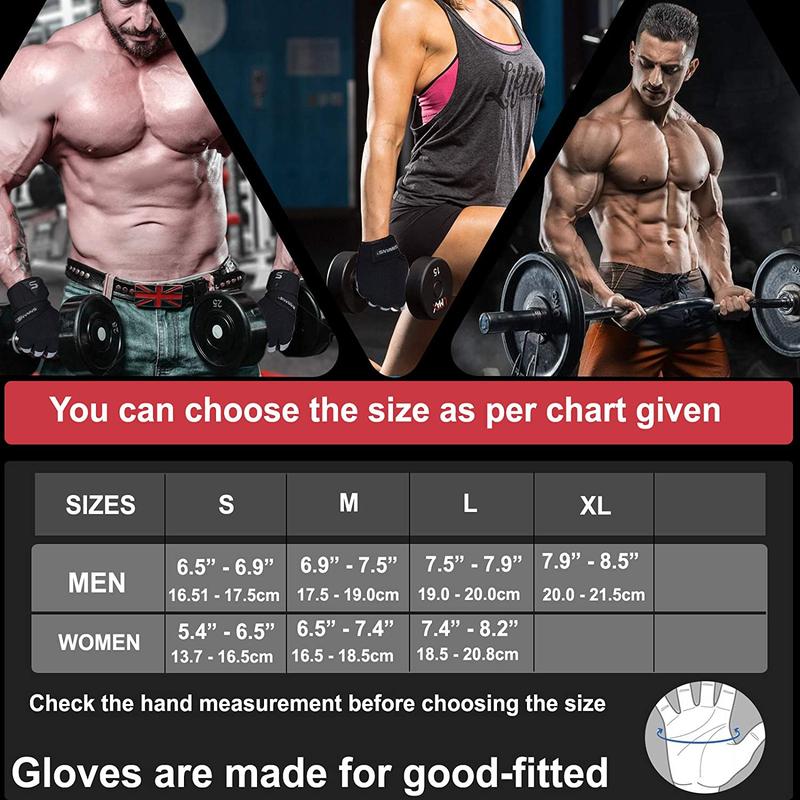 Fitness Workout Gloves Gym Weight Lifting Gloves for Men Women Breathable Gymnasium Wrist Support Padded Deadlifts Exercise Training Pull Ups SAWANS