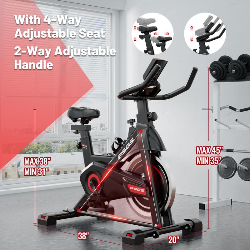 Exercise Bike, Stationary Bikes for Home Gym,Workout Bike with Belt Drive, Indoor Cycling Bike with Digital Display & Comfortable Seat Cushion