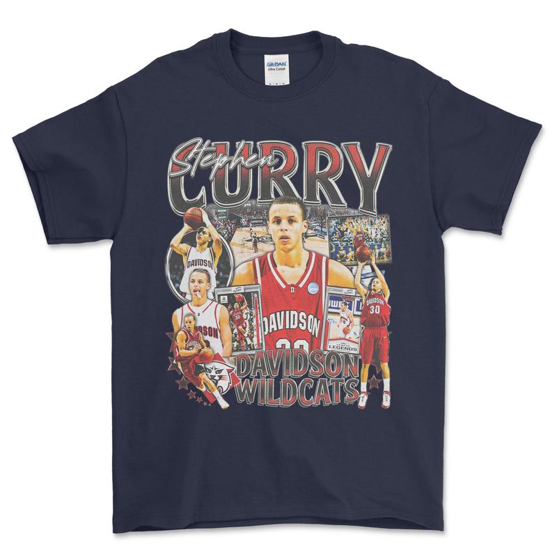 Stephen Curry Davidson Shirt, graphic vintage sports tees for men