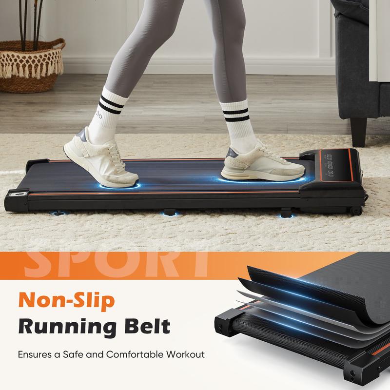 Bliss Furni Compact Armless Treadmill for Home & Office–Ultra-Slim, Quiet Walking Pad with Remote Control, Adjustable Speed, LED Display, Easy Storage, Portable & Space-Saving Design