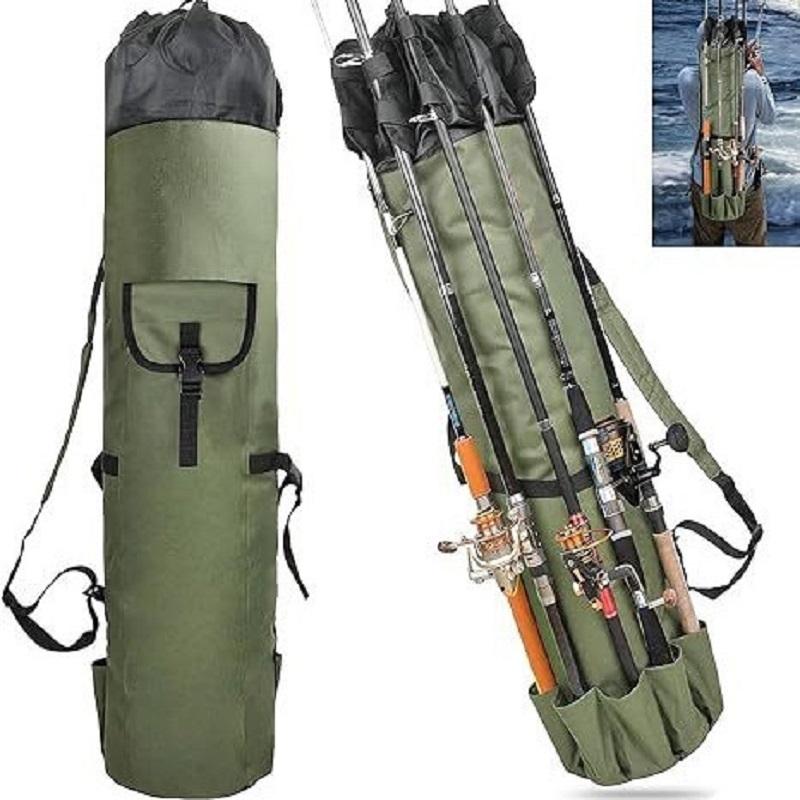 Multi-function Fishing Pole Bag,Portable Fishing Tool Organizing Bag,Outdoor Fishing Organizer Accessory,Fly Fishing,Solo Camping, Fishing Equipment