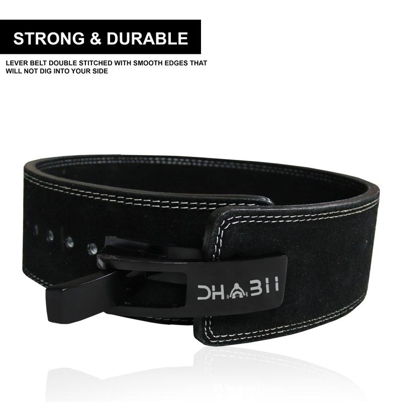 DHABII Lever Belt with Adjustable Buckle, 10mm thick and 4 inches wide, Weightlifting belt used for Powerlifting, Weightlifting, Strength Training