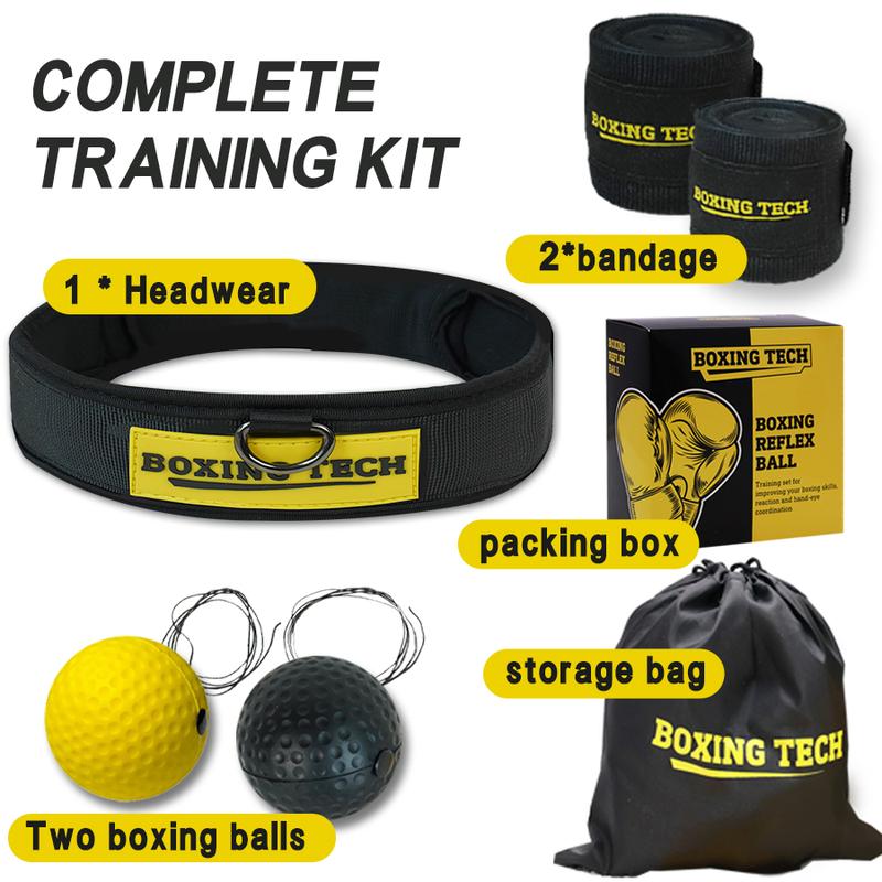 Boxing Reflex Ball - 3 Boxing TrainingBalls with Headband for Training atHome to lmprove Speed and HandEye Coordination for Adults, BoxingEquipment for Home, boxing ballheadband, pucher, Gifts for Kids,Gymtok, Hand Wraps