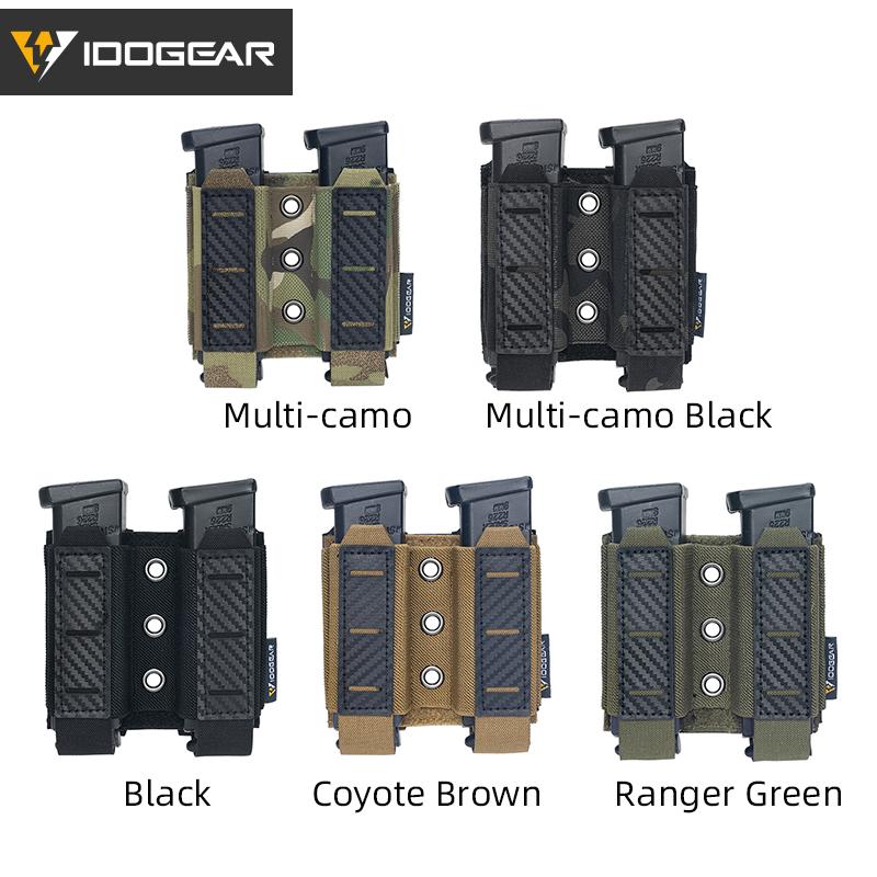 IDOGEAR Double Magazine Pouch for 9mm Quick Draw Lightweight Magazine Carrier MOLLE Magazine Pouch Camo 3590