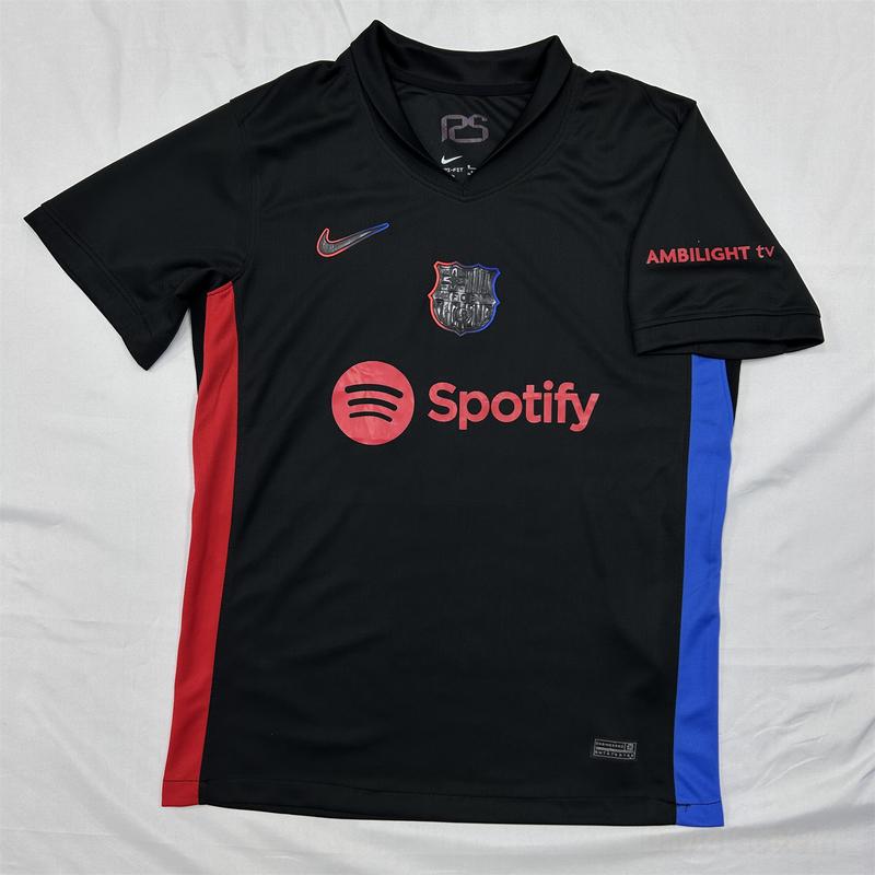 NIKE 24 25 FC Barcelona Soccer Jersey Away Short Sleeve Black Jersey