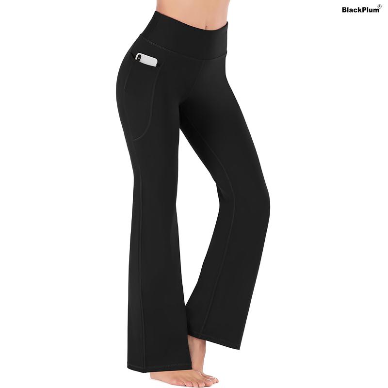 Solid Color Running Yoga Flare Leggings, High Waist Workout Sports Wide Leg Bootcut Pants, Plain Tummy Control Butt Lifting Sports Leggings