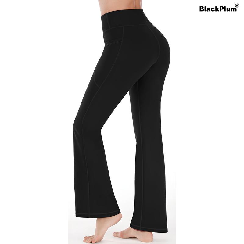 Solid Color Running Yoga Flare Leggings, High Waist Workout Sports Wide Leg Bootcut Pants, Plain Tummy Control Butt Lifting Sports Leggings