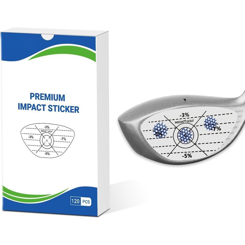 Golf Impact Tape Labels, Self-Teaching Sweet Spot and Consistency Analysis, Improve Golf Swing Accuracy and Distance, Golf Club Impact Stickers 3-in-1 Set