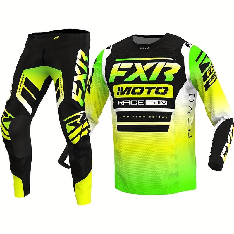 Motorcycle Racing Riding Suit, Two-Piece Off-road Set Jersey Pants Set, Combination Suitable for Motorcycle Racing Mountain Cycling ATV Set