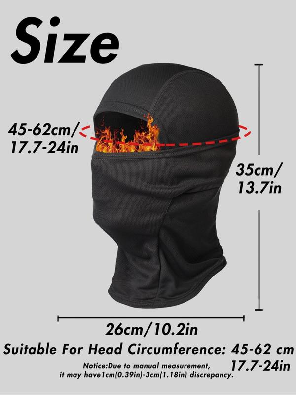 Sporty Unisex's Solid Color Face Mask, Windproof Warm Face Cover, Sports & Outdoor Clothing Accessories for Skiing Cycling