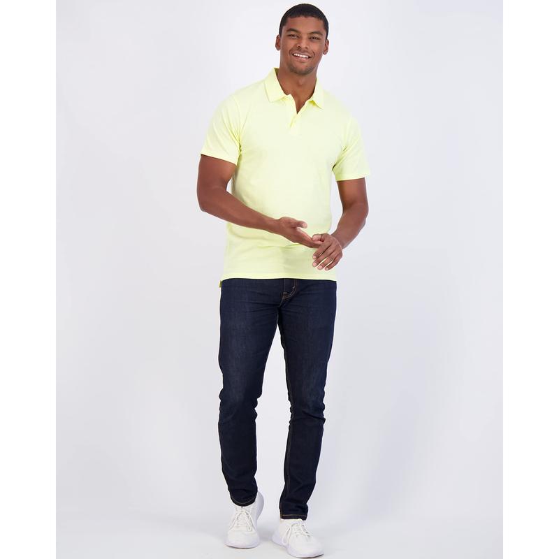 Real Essentials 3 Pack: Men's Jersey Cotton Short Sleeve Polo Shirt - Breathable Performance Polo (Available in Big & Tall)