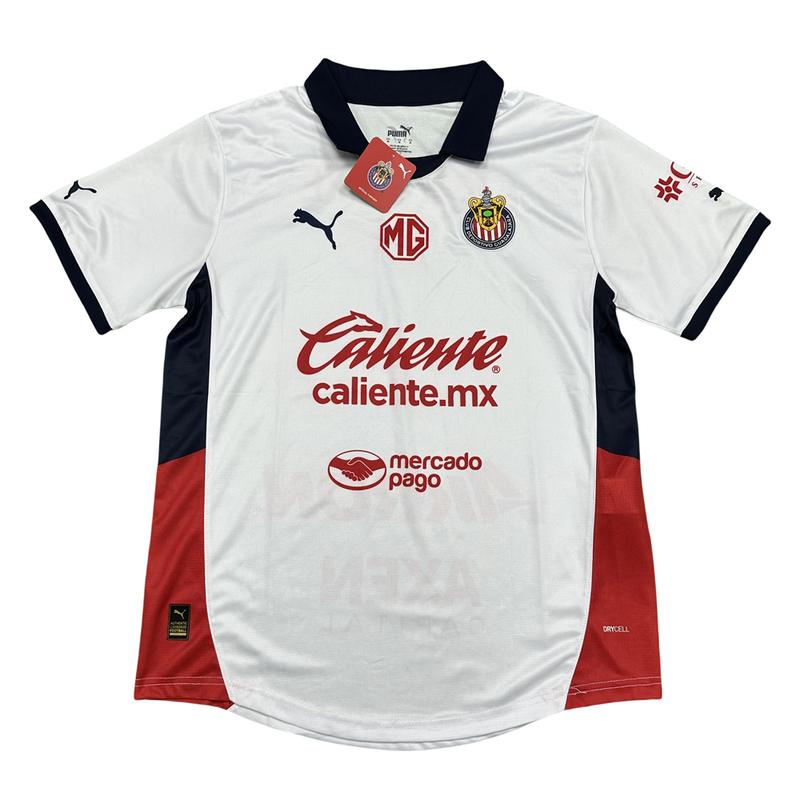 Puma 2425 Chivas CD Guadalajara Home Jersey Vintage Mexico Red and White Stripe Short Sleeve Top Football Jersey LIGAMX