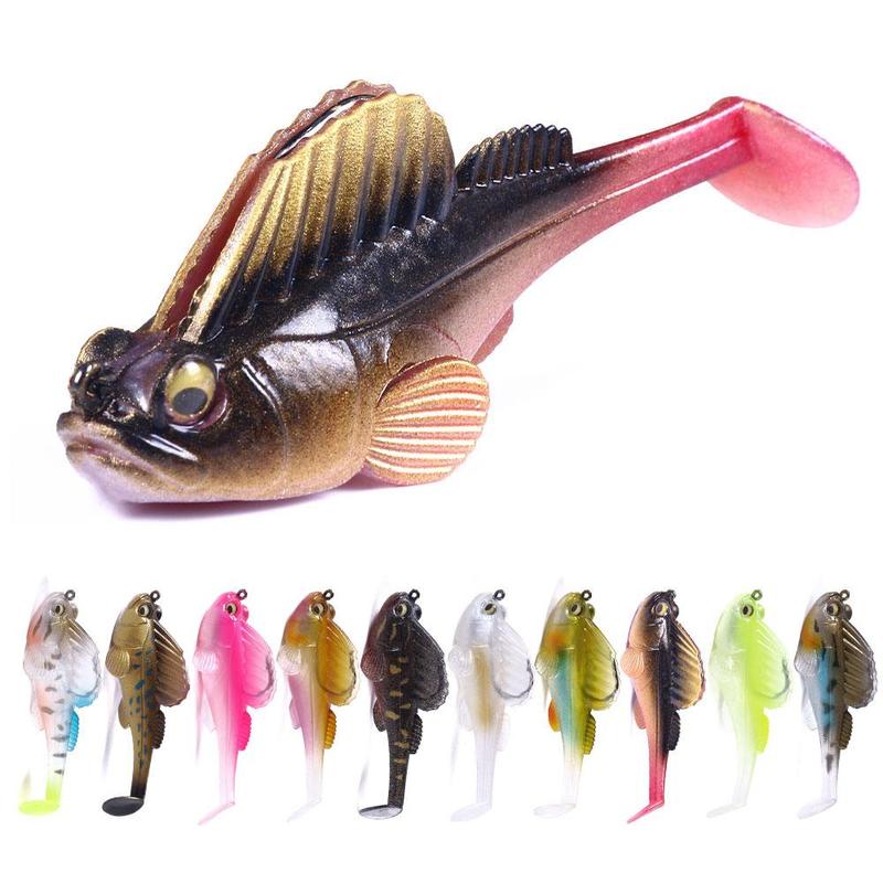 Silicone Wobbler Fishing Lure, 10pcs Sinking Soft Lure Jig Hook Swimbaits Bass Shad for Perch Tackle, Fishing Accessories, Fishing Lures