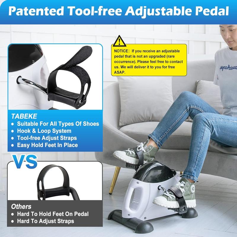 2024 Popular productsUnder Desk Bike Pedal Exerciser - TABEKE Mini Exercise Bike for Arm Leg Exercise, Pedal Exerciser for Seniors with LCD Display