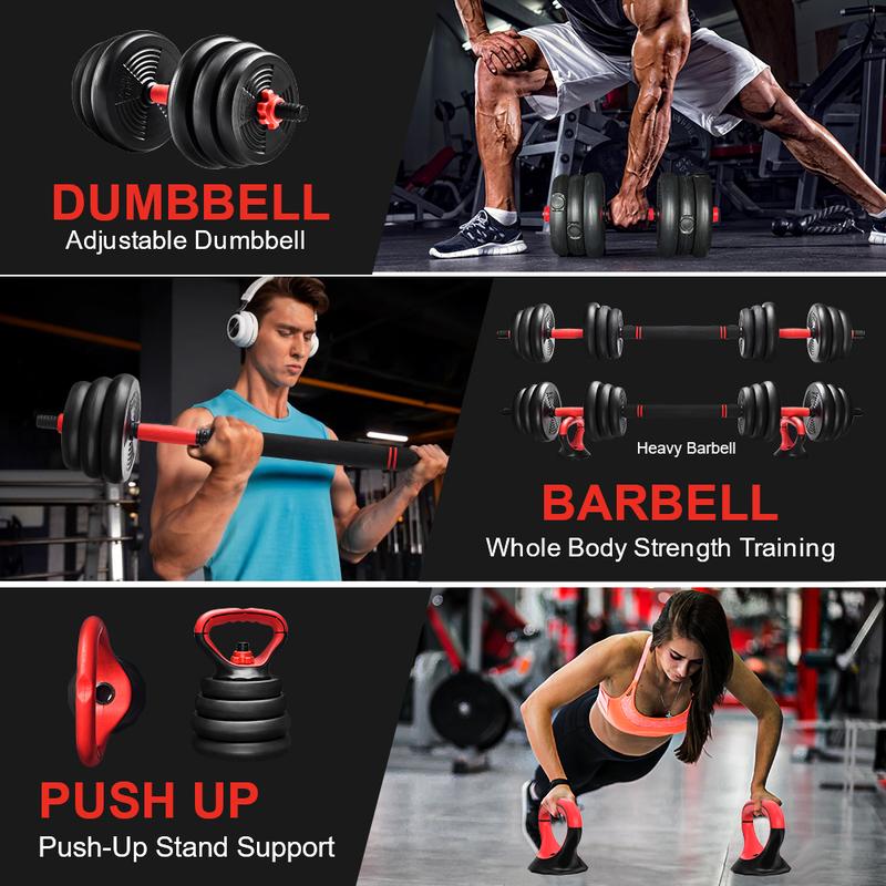 Relifesports Portable Changeable Dumbbell Set with Adjustable Weights,  5 in 1 Dumbbells Set, Fitness Exercises for Home Gym Suitable Men Women