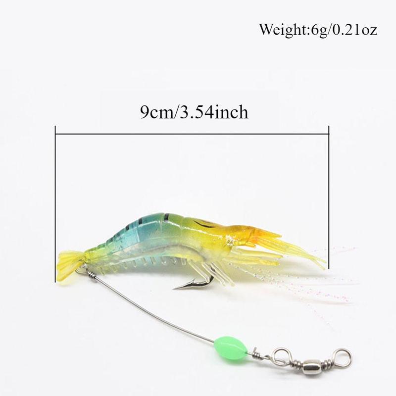 Artificial Shrimp Fishing Lure, 7 Counts set Luminous Fishing Bait, Fishing Accessories for Outdoor Fishing, Fishing Supplies, Christmas Gift