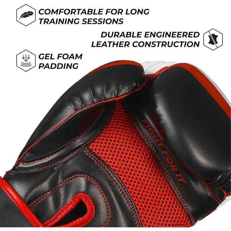 Sanabul Essential Gel Boxing Gloves Kickboxing Gloves for Men & Women Boxing Training & Sparring Gloves Muay Thai and Heavy Bag Training