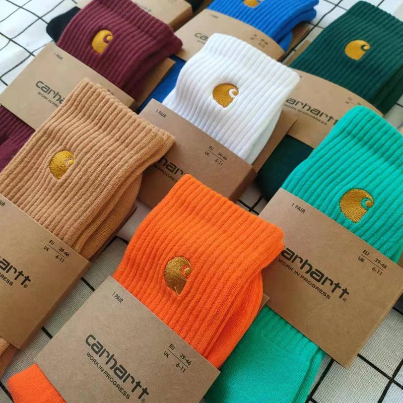 Unisex Towel Bottom Embroidered Simple Sports Socks