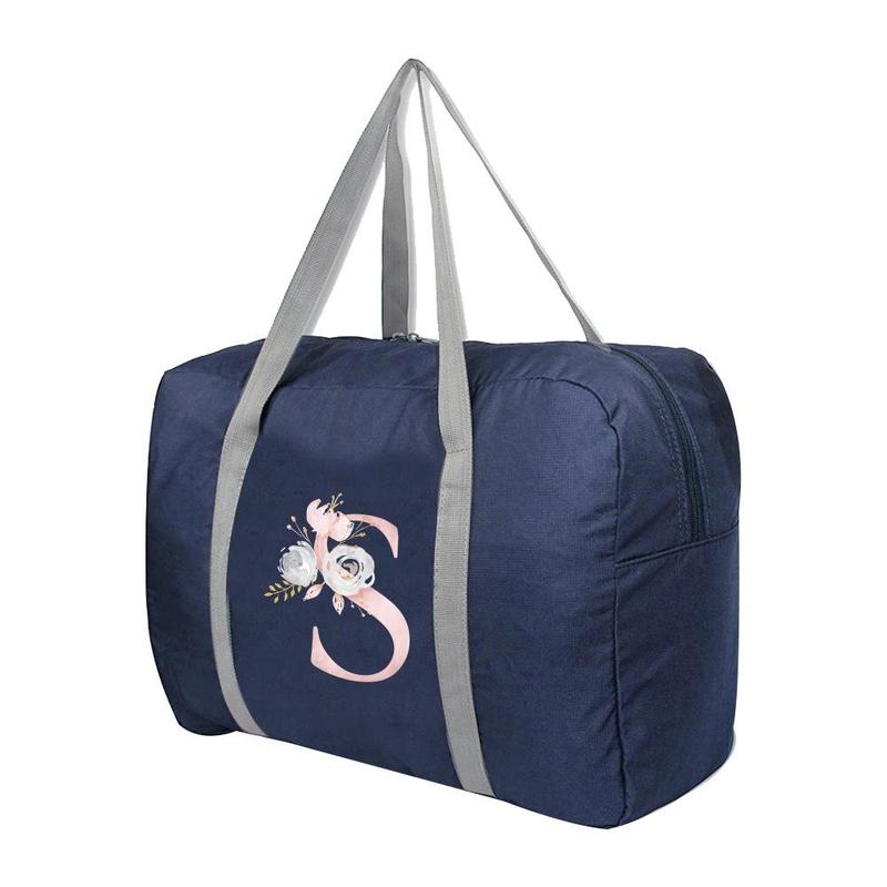 Waterproof Sports Tote Bag, 1 Count Letter Flower Pattern Large Capacity Gym Bag, Durable Storage Bag for Outdoor Training and Travel Adventures