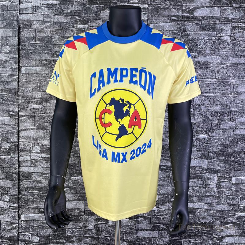 Club de Futbol America Short Sleeve Soccer Jersey - 23-24 LIGAMX Champions Fan Edition