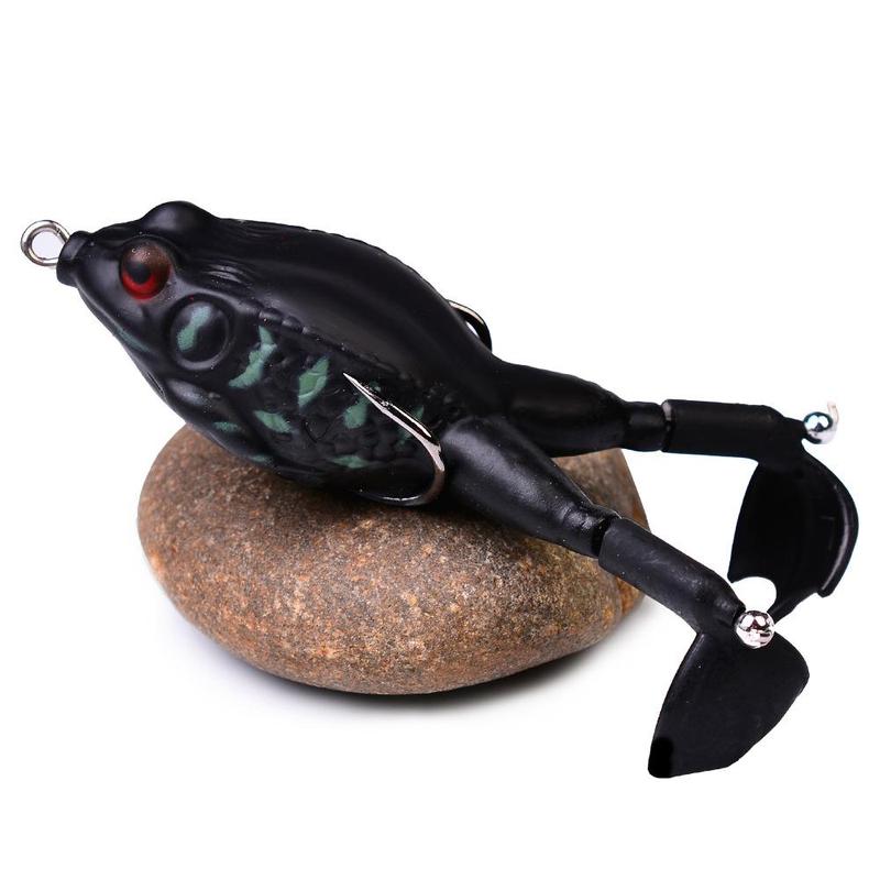 Rotating Tail Crankbaits with Floating Design, 3 Counts Lifelike Frog Lures Kit, Silicone Made, Easy To Use, Outdoor Fishing Accessories