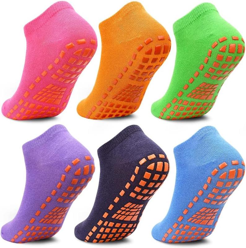 Boys Non Slip Trampolines Socks with Grips Ankle Socks for Toddler Low Cut Athletic Socks for Sports Games