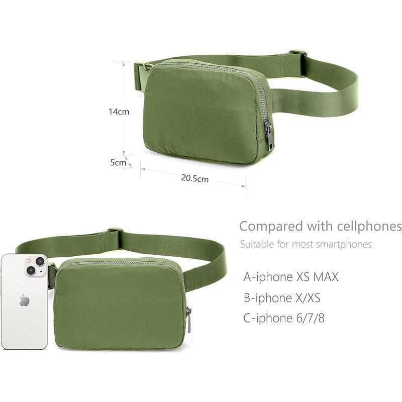 Fanny Belt Bag Waist Pack Crossbody Bags Bum Bag for Running Hiking Travel Workout Adjustable Strap for Women-green