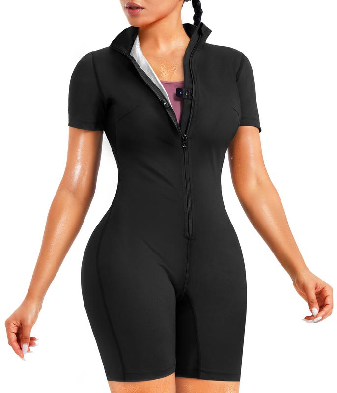 Nebility Sauna Suit for Women Full Body Jumpsuit for Women Belly  Workout Sweat Suit