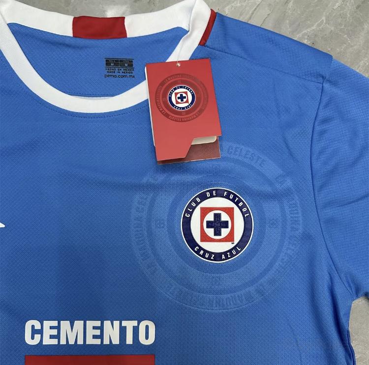 24-25 New Mexico League Blue CrossHome Short Sleeve Jersey Cruz AzulFans Version Soccer Jersey