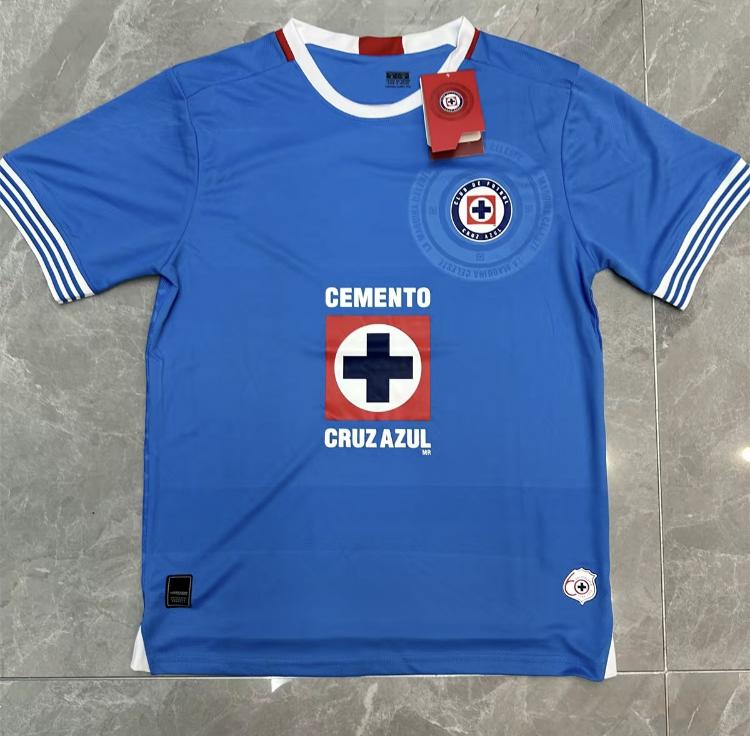 24-25 New Mexico League Blue CrossHome Short Sleeve Jersey Cruz AzulFans Version Soccer Jersey