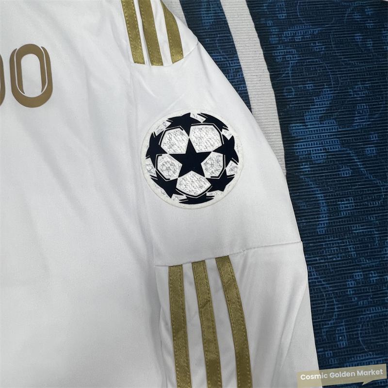 Ronaldo 7 1112 Home Edition Retro Gold Trim Short Sleeve Football Soccer Jersey