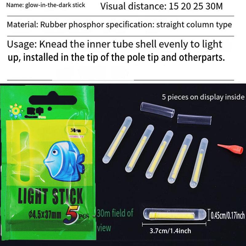 Glow in The Dark Fishing Stick, 20pcs set Luminous Fishing Float Light Stick, Lightweight & High Brightness Fishing Float Stick, Outdoor Fishing Accessories