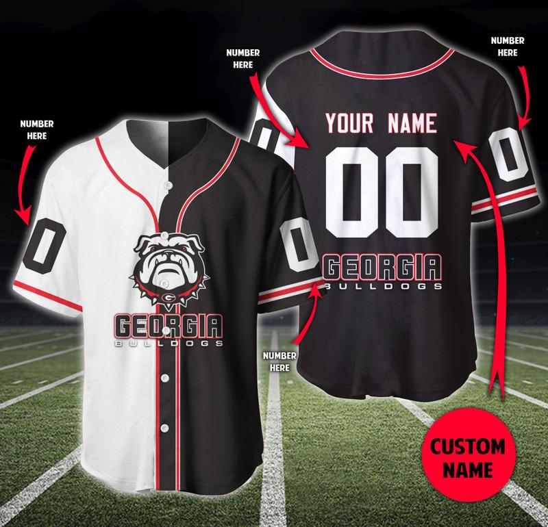 GA Bulldogs White Face Personalized And Number Baseball jersey,,Georgia baseball jersey,jersey shirt,Trending Jersey Summer Trendy Jersey Shirt Gift For Baseball Lover, Jersey Outfit, Baseball Jersey Merch, Jersey Shirt For Him For Her Birthday