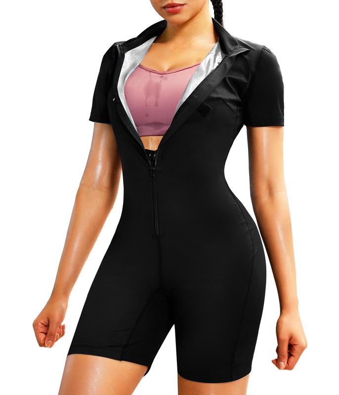 Nebility Sauna Suit for Women Full Body Jumpsuit for Women Belly  Workout Sweat Suit