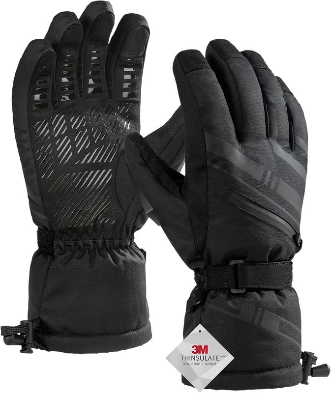 Winter Gloves Ski Waterproof: 3M Thinsulate -40 Windproof Warm Men Women Insulated Glove with Touchscreen Anti-Slip