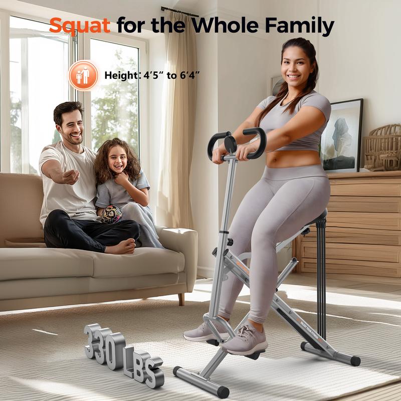 FLYBIRD Squat Machine for Home,Rodeo Core Exercise Machine,330lbs Foldable,Adjustable 4 Resistance Bands,Ride & Rowing Machine for Botty Glutes Butt Thighs,Ab Back Leg Press Hip Thrust