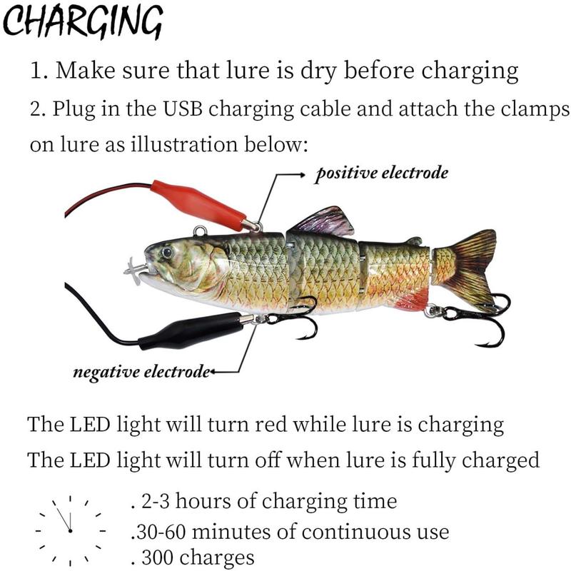 HADORAM Robotic Swimming Electric Fishing Lures 5.12