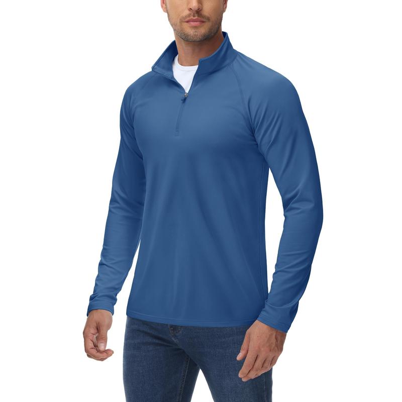 MAGCOMSEN Men's Quarter Zip Pullover Fleece Lined Long Sleeve 1 4 Zip Golf Shirt Athletic Running Fishing Sweatshirts