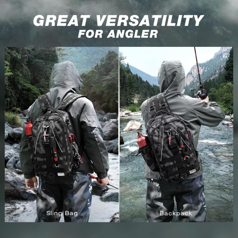 Fishing Backpack Tackle Sling Bag - Lightweight, Waterproof, and Multi-functional Gear for All Your Fishing Needs, for free