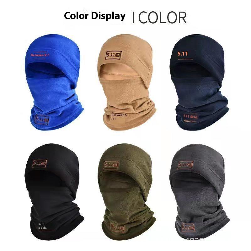 Hat hood, fleece hat set, tactical warm neck scarf for men and women, autumn and winter thickened outdoor sports cycling cold protection hat