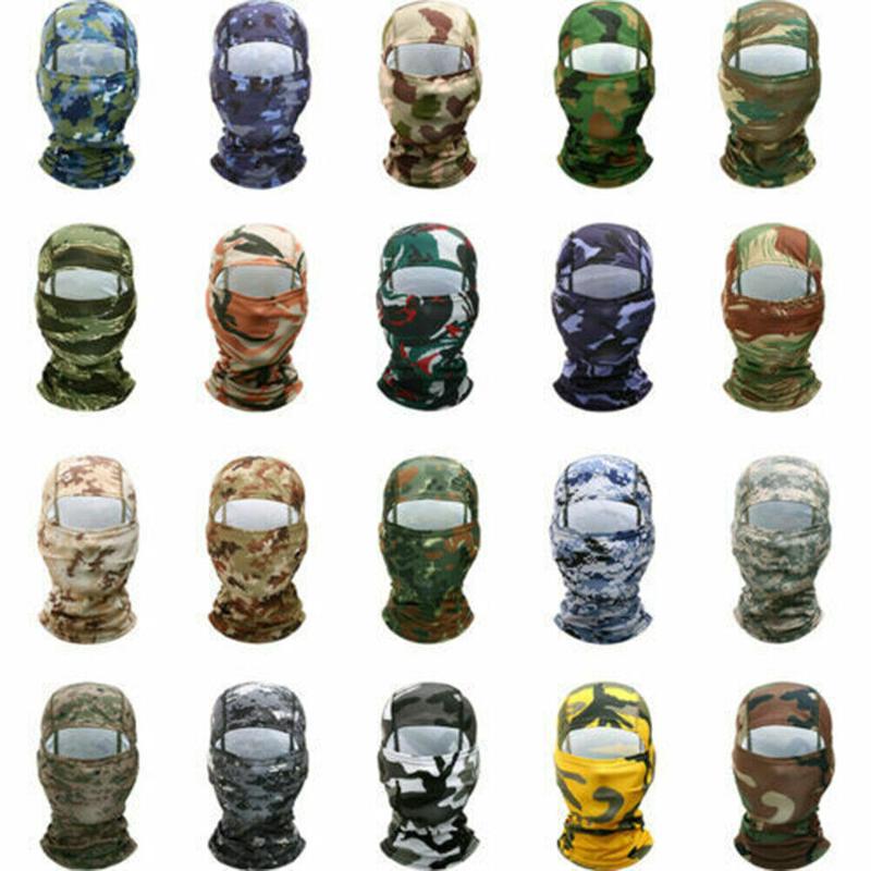 Tactical Balaclava Full Face Scarf Mask Head Cover Hiking Camo Military Sun Hat