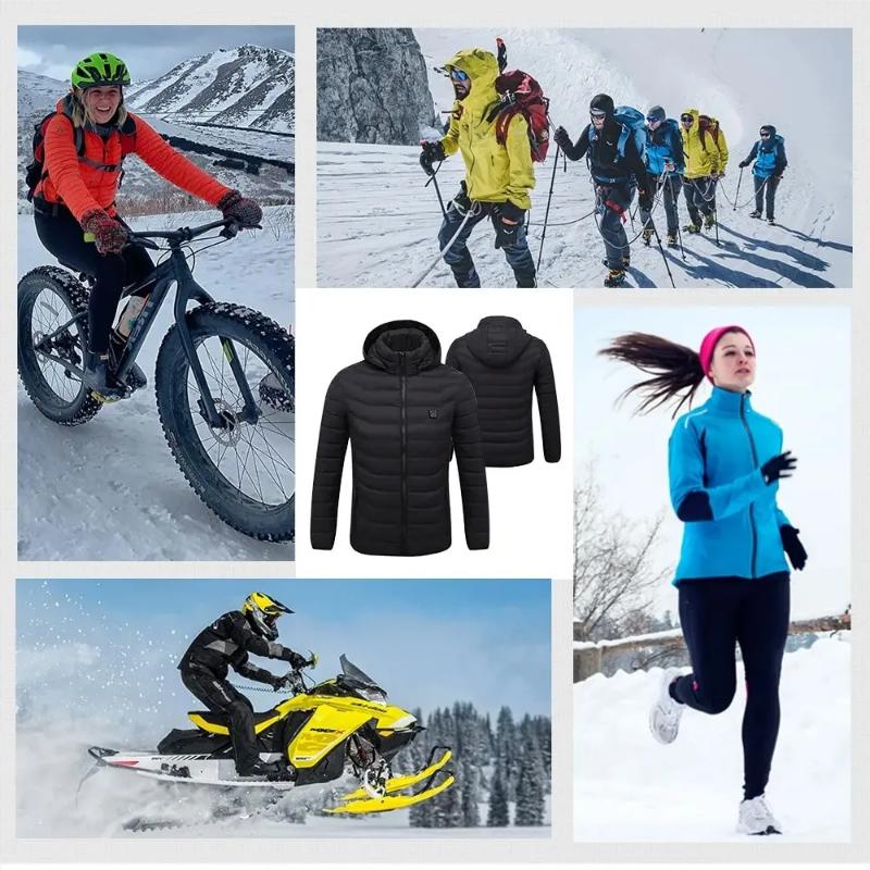 21 Areas Heated Jacket Men Women Warm Vest USB Self Heating Women Coat Ski Camping Hiking Winter Cotton Clothes Washed Hot Sale