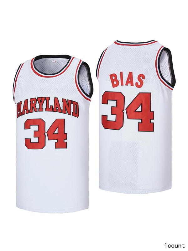 Men's Striped Trim Letter & Figure Embroidery Basketball Jersey, Casual Sleeveless Round Neck Sports Tank Top for Summer, Men's Sportswear for Basketball