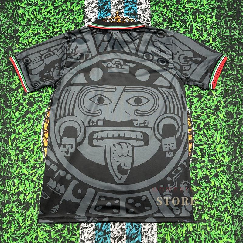 1998 Mexico Soccer National Team Home BLACK Nostalgia Soccer Jersey #2 Suarez #3 Sanchez Classic Breathable Quick Dry Soccer Jersey