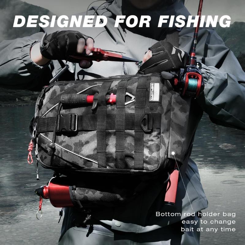 Fishing Backpack Tackle Sling Bag - Lightweight, Waterproof, and Multi-functional Gear for All Your Fishing Needs, for free