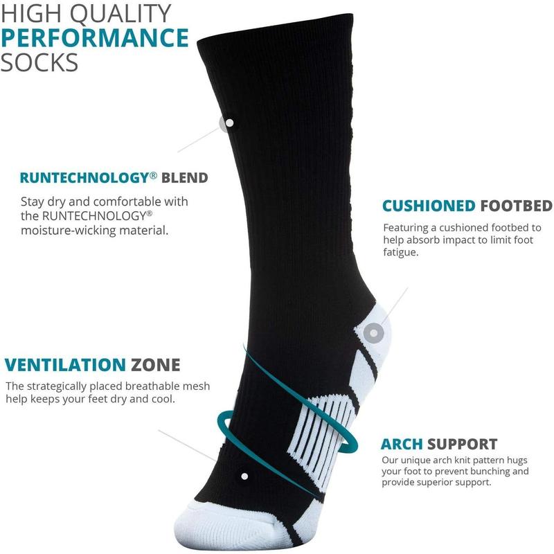 Hockey Performance Crew Socks - Multiple Designs & Colors - Youth & Adult - Hockey Mid- Socks