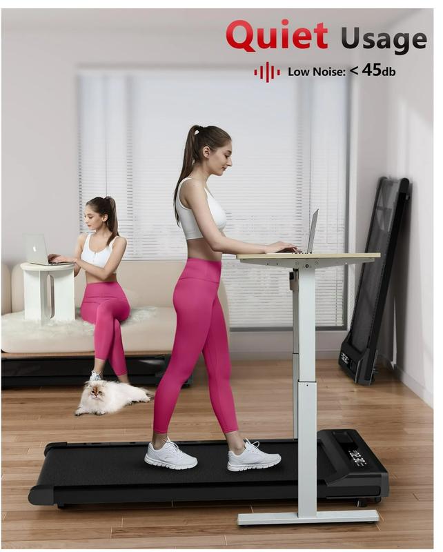 Walking Pad 2 in 1 for Walking and Jogging, Under Desk Treadmill for Home Office with Remote Control, Portable Walking Pad Treadmill Under Desk, Desk Treadmill in LED Display,Black