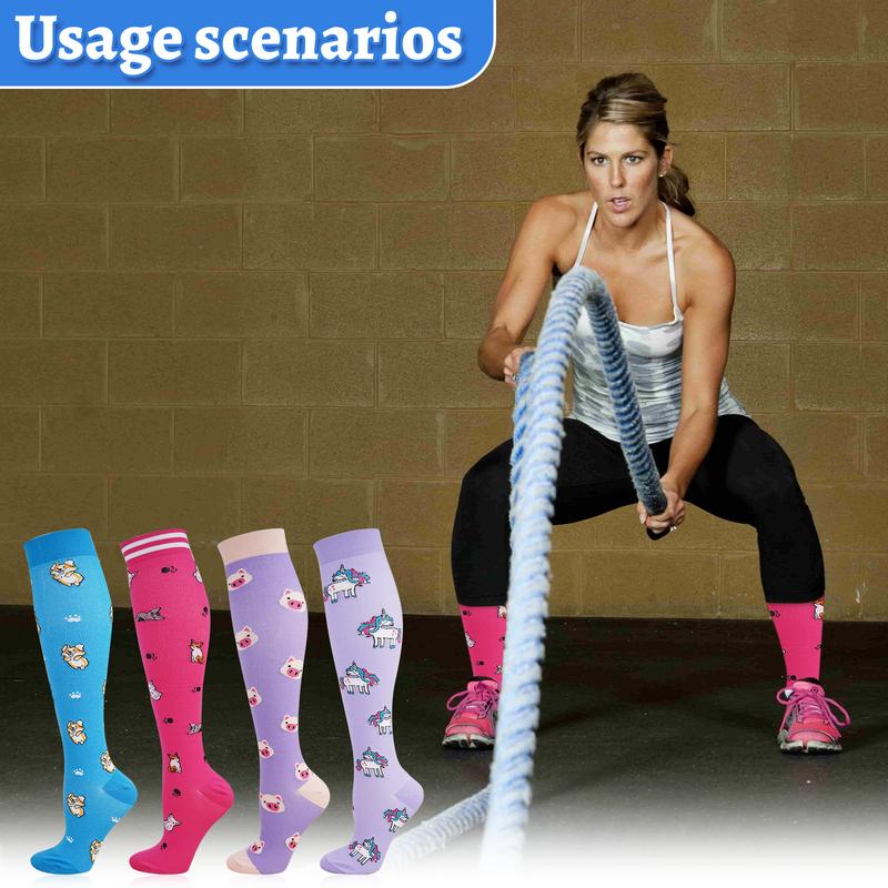 6 pairs Compression Socks for Women & Men-Best Support for Running, Hiking,Athletic,Flight Travel,Christmas Gifts for Women,white elephant gift,Cyber Monday,Christmas Decor,Christmas Deals，Fits the L-XL