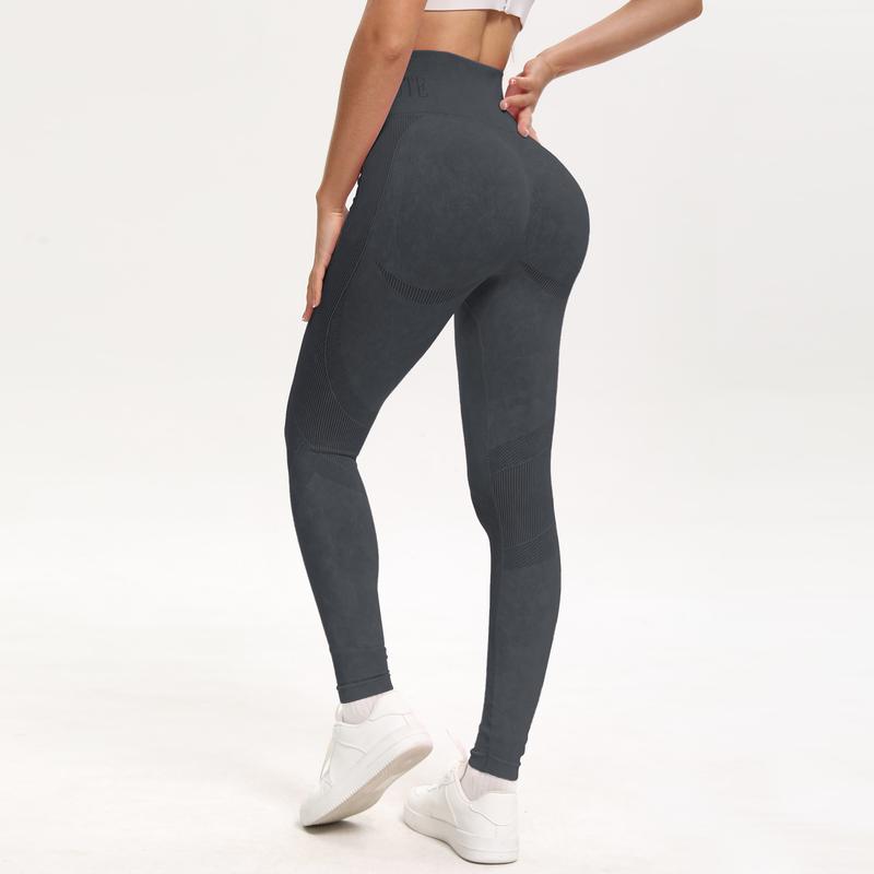 Women's High Waist Knitted Pleated Butt-Lifting Yoga Pants for Fitness Running Cycling Breathable Soft Elastic Fitness Leggings for Exercise Aerobic Sports