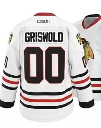 Griswold #00 Movie Hockey Jersey In White Version – Stitched Letters and Numbers S-5XL Fabs Apparel - Suitable For Anyone